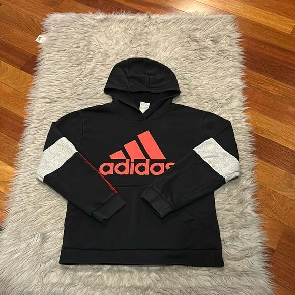 Adiaas‎ boys red, black and gray cotton logo sweatshirt size large - Picture 1 of 6
